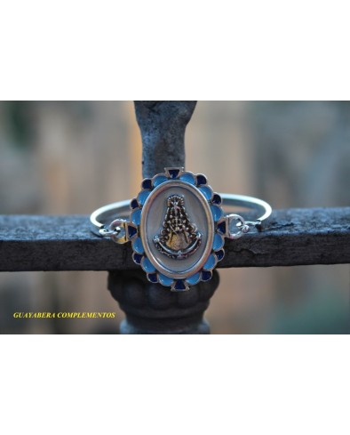 Pulsera virgen borde celeste azul