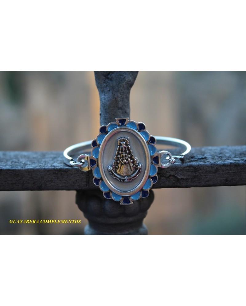 Pulsera virgen borde celeste azul
