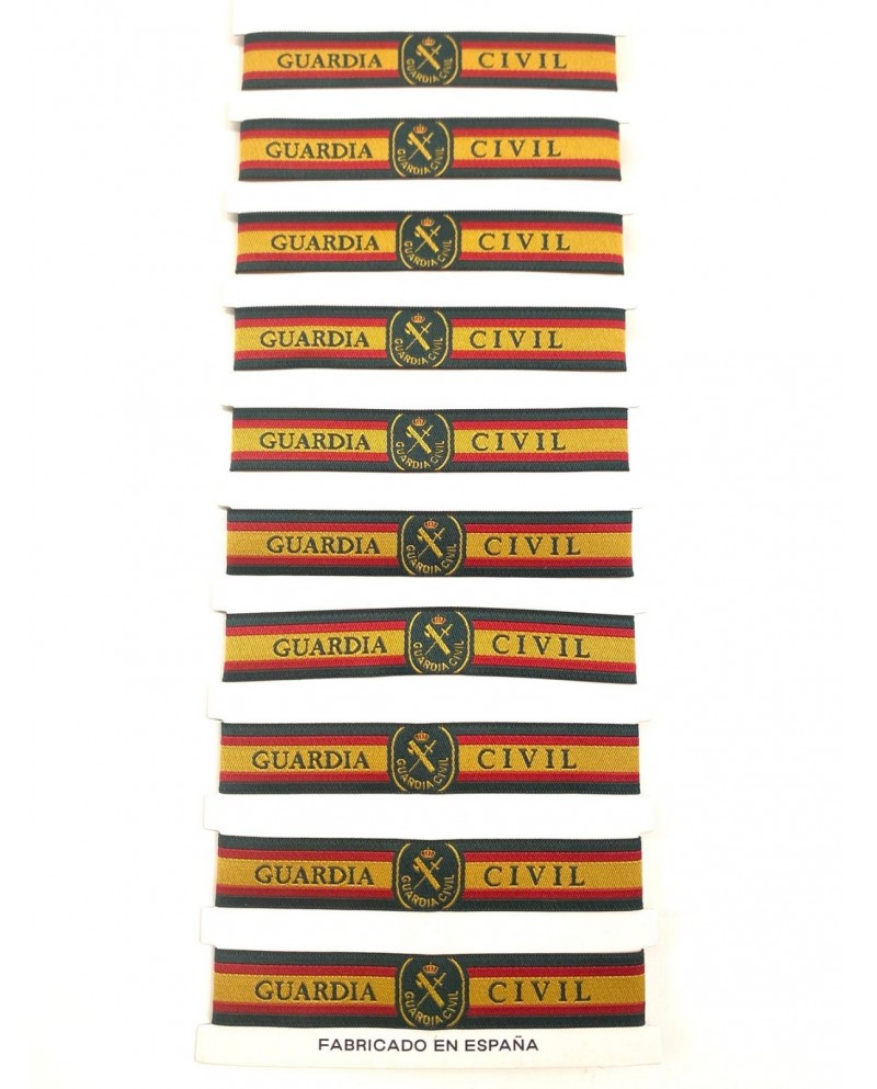 Lote 10 pulseras Guardia Civil